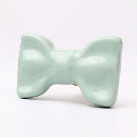 Light Green Ceramic Bow Cabinet Knob